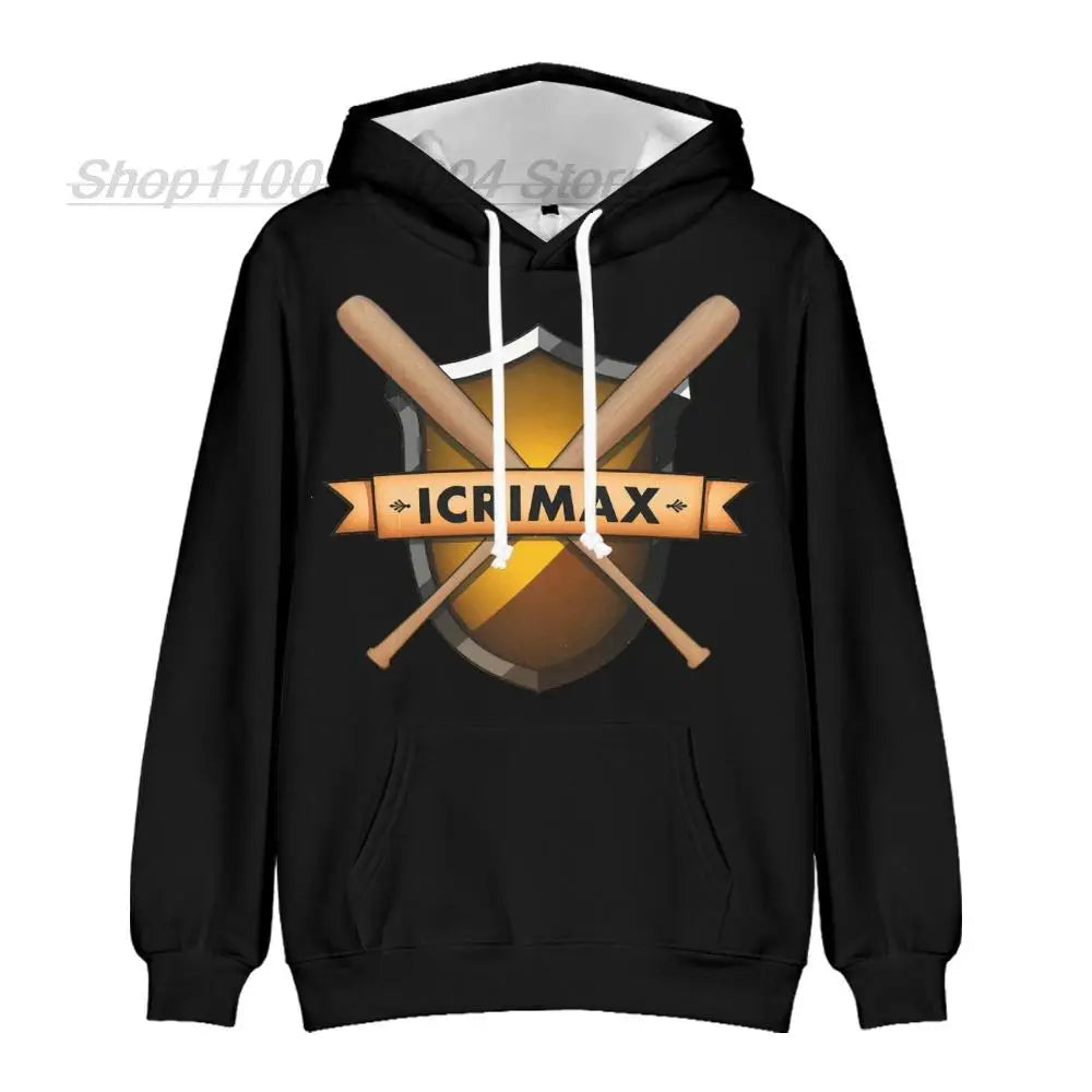 Fashion Design Icrimax Merch Hoodie Sweatshirts Men women Clothing Hip Hop Streetwear Teenage Hoodies Kids Clothes