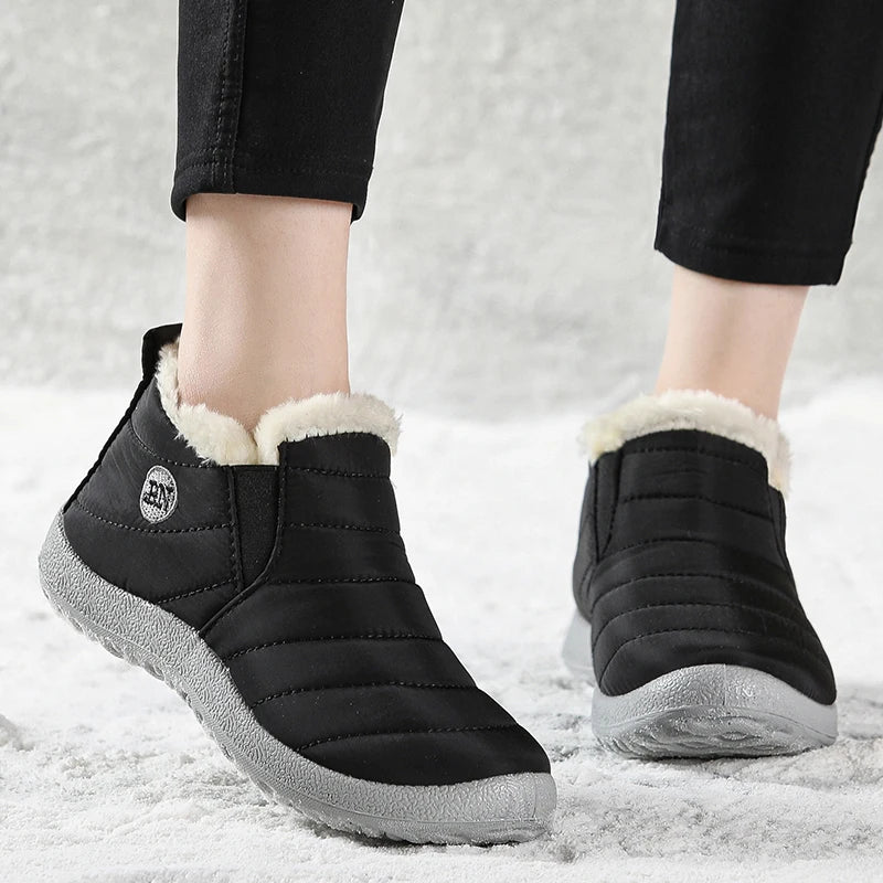 Womans Shoes Winter Warm Boots For Women Fashion Waterproof Women's Shoes 2020 Platform Flat Female Lady Ankle Boots Botas Mujer