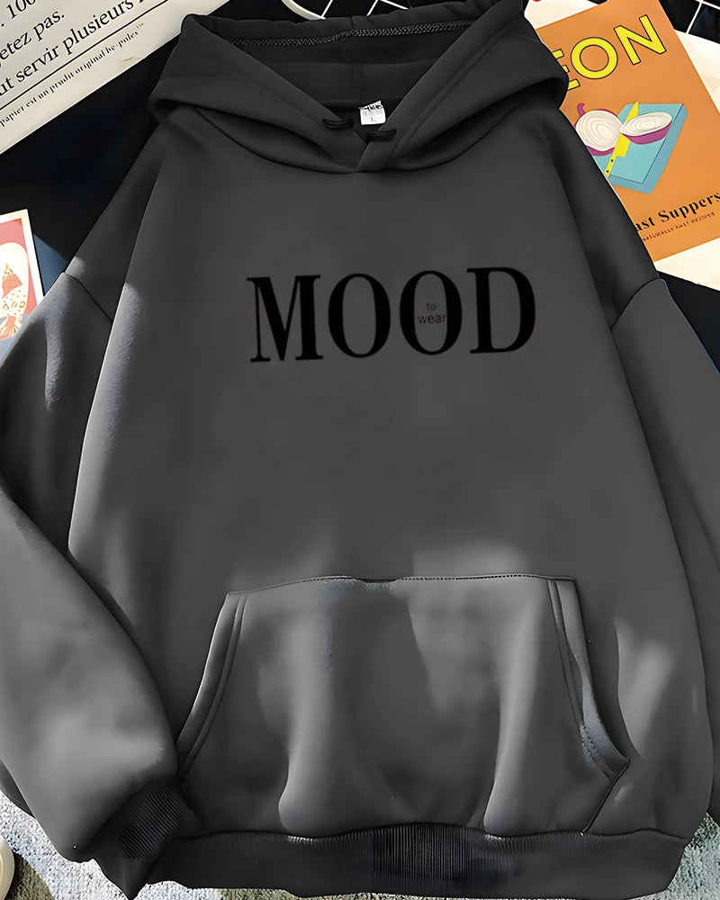 Hirsionsan Simplic Letter Print Hoodies Women Soft Oversized Sportwear Female Sweatshirt Streetwear Fleece Girls Clothes 2023