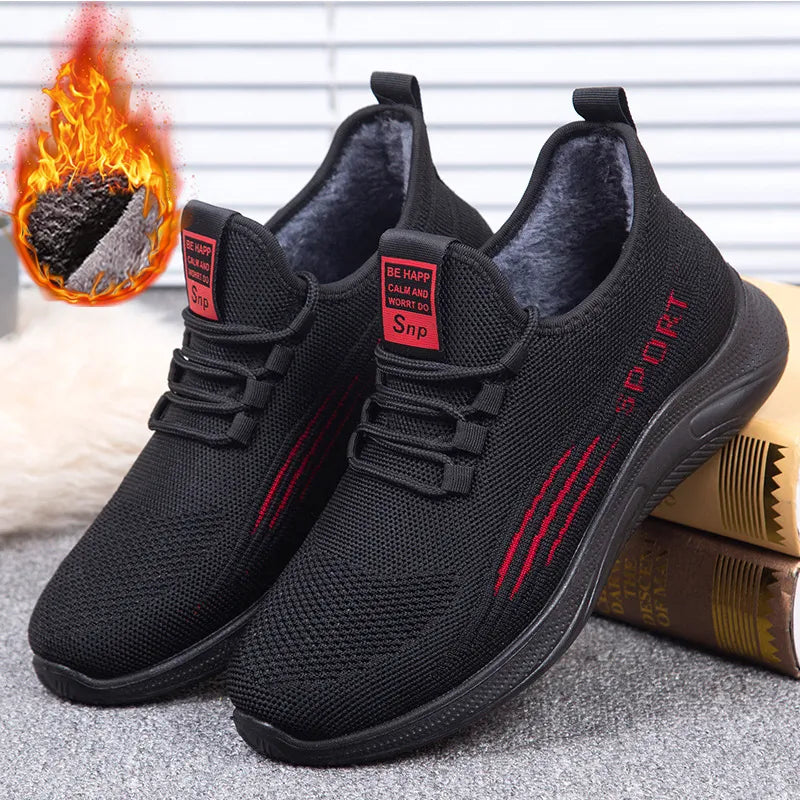 Winter Men Sneakers Warm Fur Men Shoes Casual Men Boots Plush Ankel Boots Non-Slip Snow Boots Cotton Shoes
