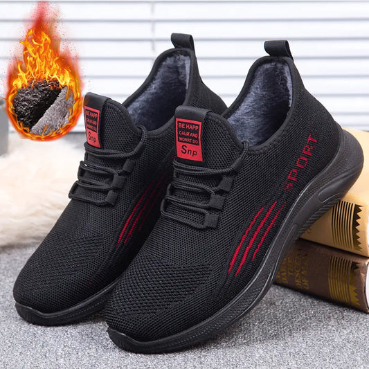Winter Men Sneakers Warm Fur Men Shoes Casual Men Boots Plush Ankel Boots Non-Slip Snow Boots Cotton Shoes