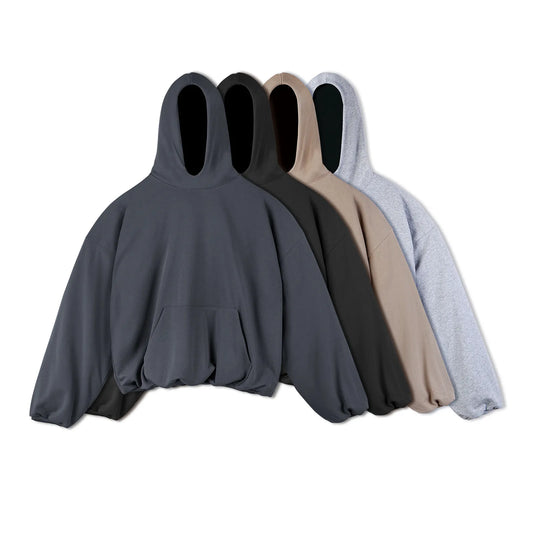 TYBURN High Quality Cotton Autumn Winter Personality Sweatshirt Hoodie Coat High Street Silhouette Double Layer Pullover Hoodie