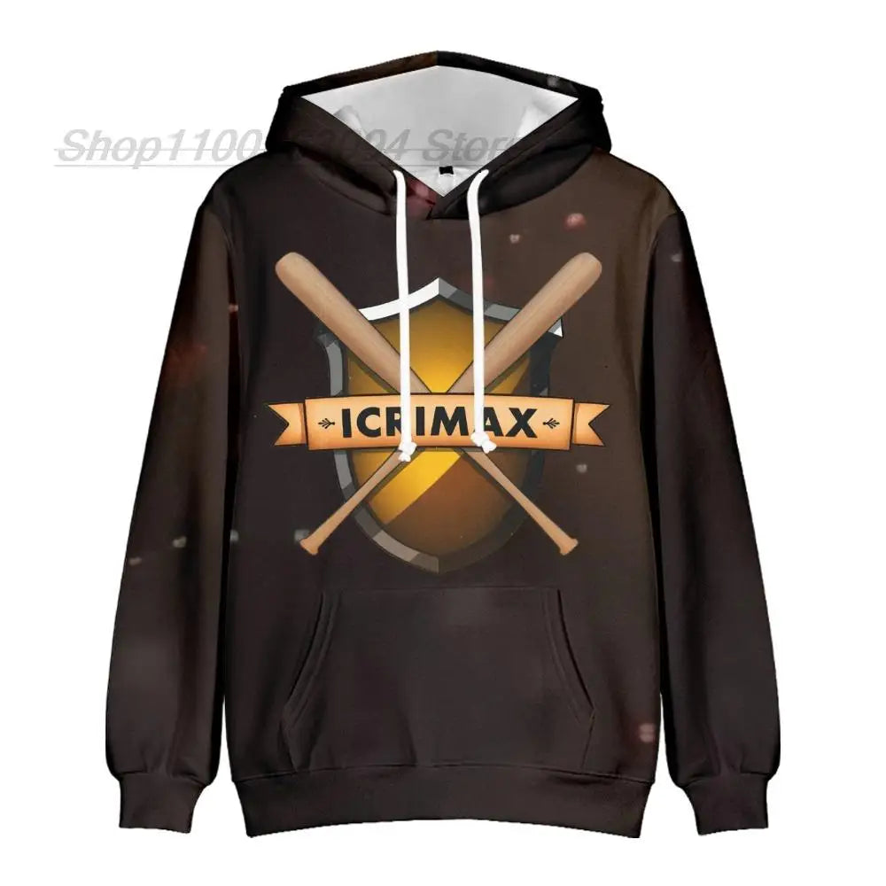 Fashion Design Icrimax Merch Hoodie Sweatshirts Men women Clothing Hip Hop Streetwear Teenage Hoodies Kids Clothes