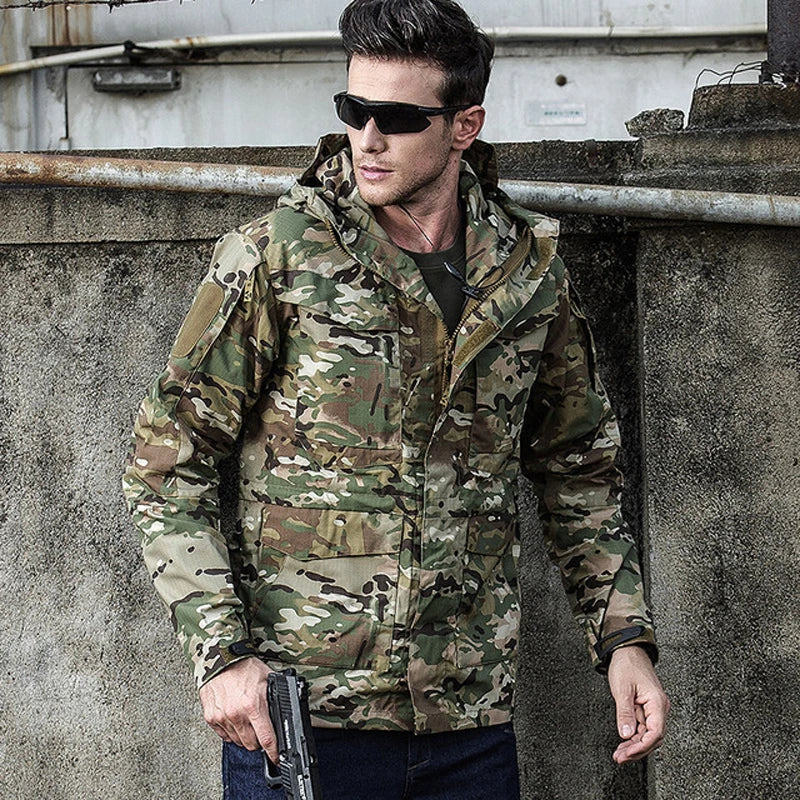 Men's Waterproof Jacket Military Tactical Windshield Autumn Army Camouflage Husband Men Windbreaker Hood Coat Bomber Male Jacket