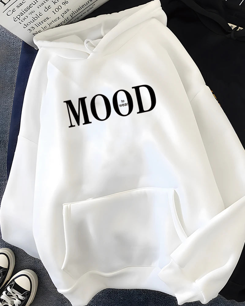 Hirsionsan Simplic Letter Print Hoodies Women Soft Oversized Sportwear Female Sweatshirt Streetwear Fleece Girls Clothes 2023