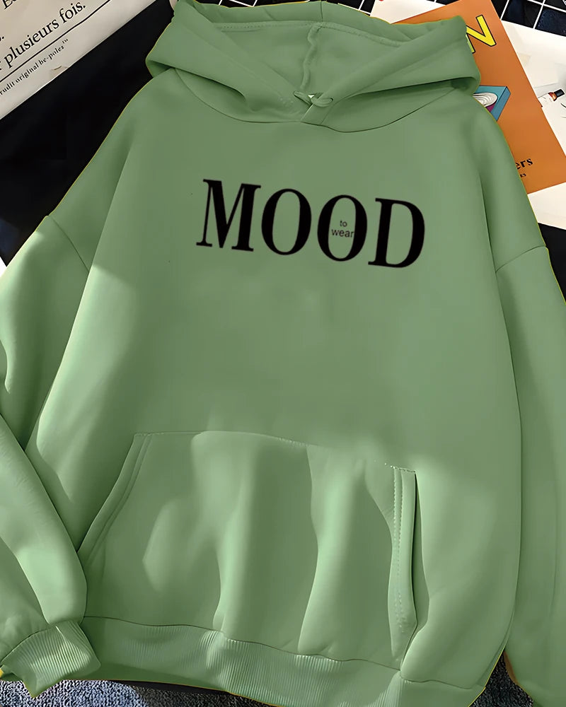 Hirsionsan Simplic Letter Print Hoodies Women Soft Oversized Sportwear Female Sweatshirt Streetwear Fleece Girls Clothes 2023