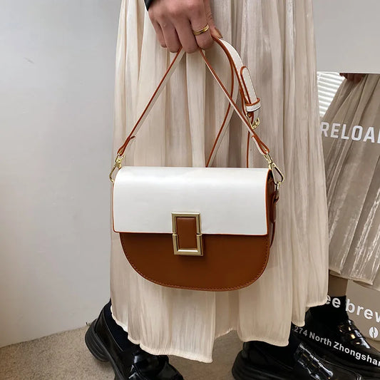 VC Spring New Women's Shoulder Bags Simple Fashion Designer Saddle Bag Crossbody Bags for Women Messenger Bag Women Leather