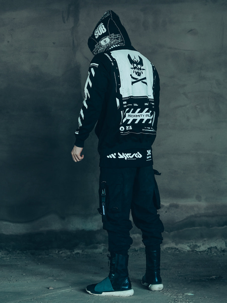 Punk Two-dimensional Sweater Hooded Tide Cool Ins Fried Street Coat Function