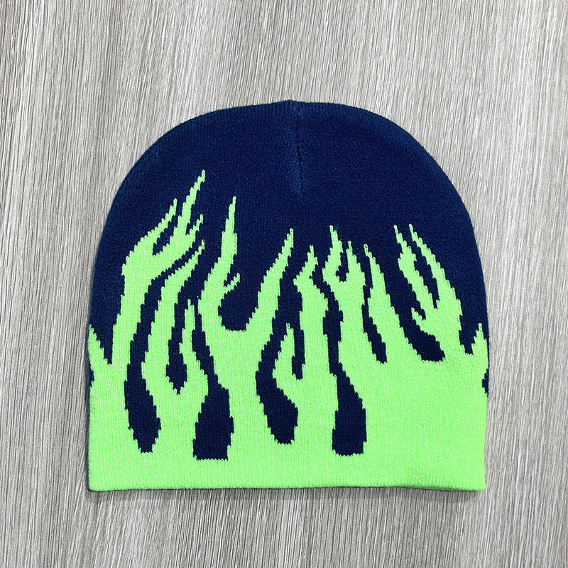 Knitted Hat Hip-hop Street Flame Sleeve Cap
