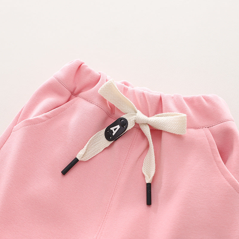 Boys Spring Clothing Long-sleeved Sweater Two-piece Set