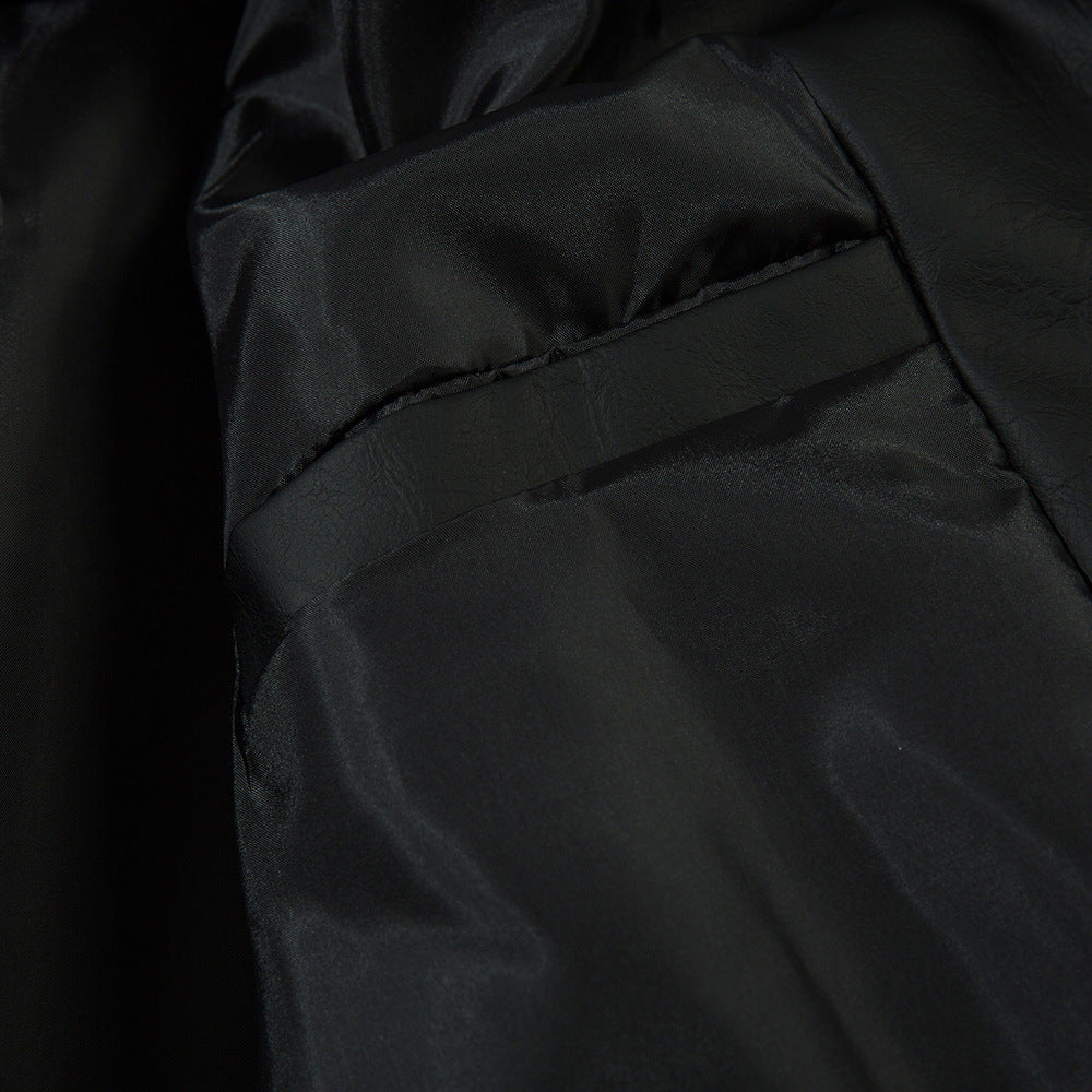 European And American-style Locomotive Racing Suit Leather Coat