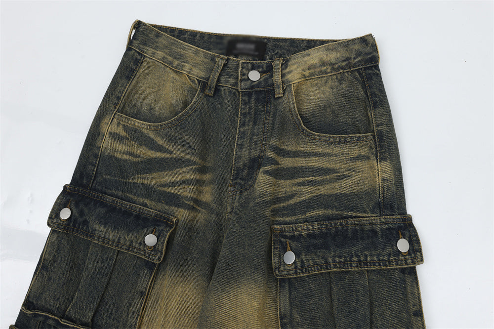 Multi-Pocket Workwear Jeans For Men