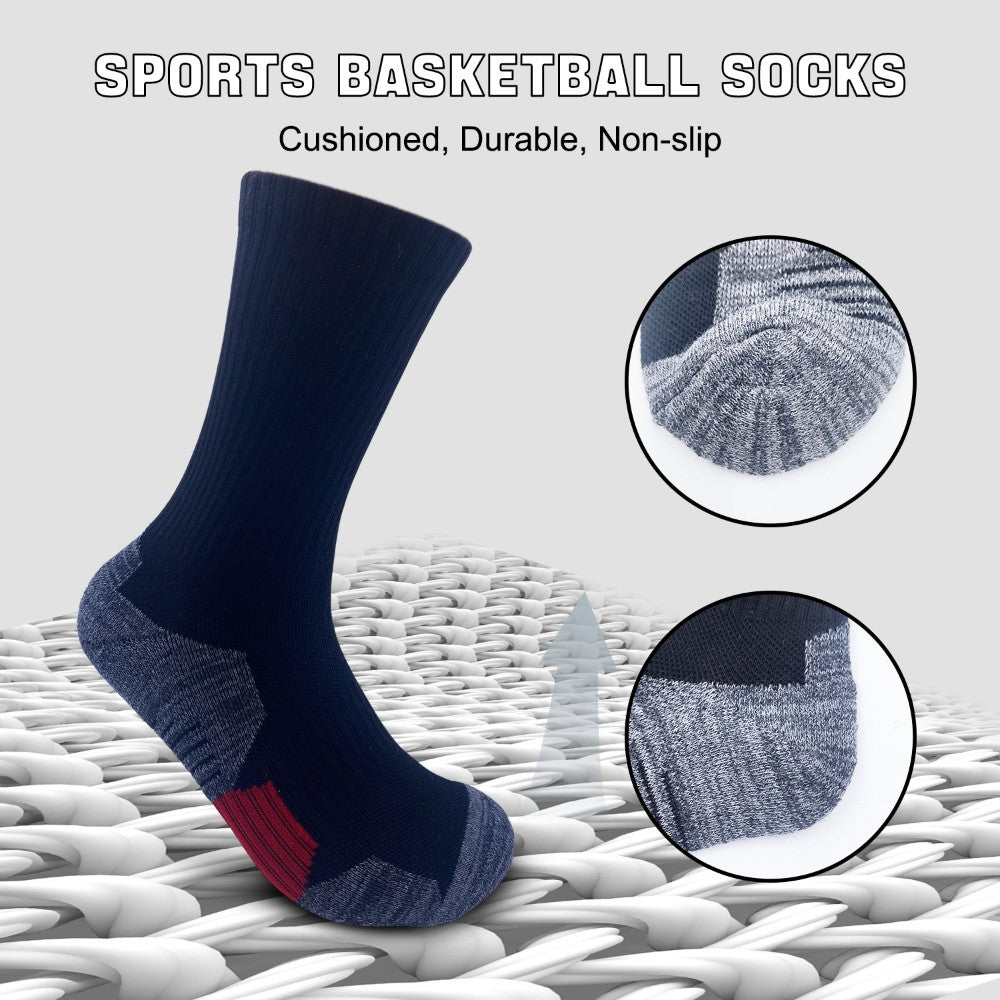 Unisex 8 Pairs Of Sports Socks, Basketball Socks - Durable, Breathable And Comfortable, Towel Sole Shock Absorption